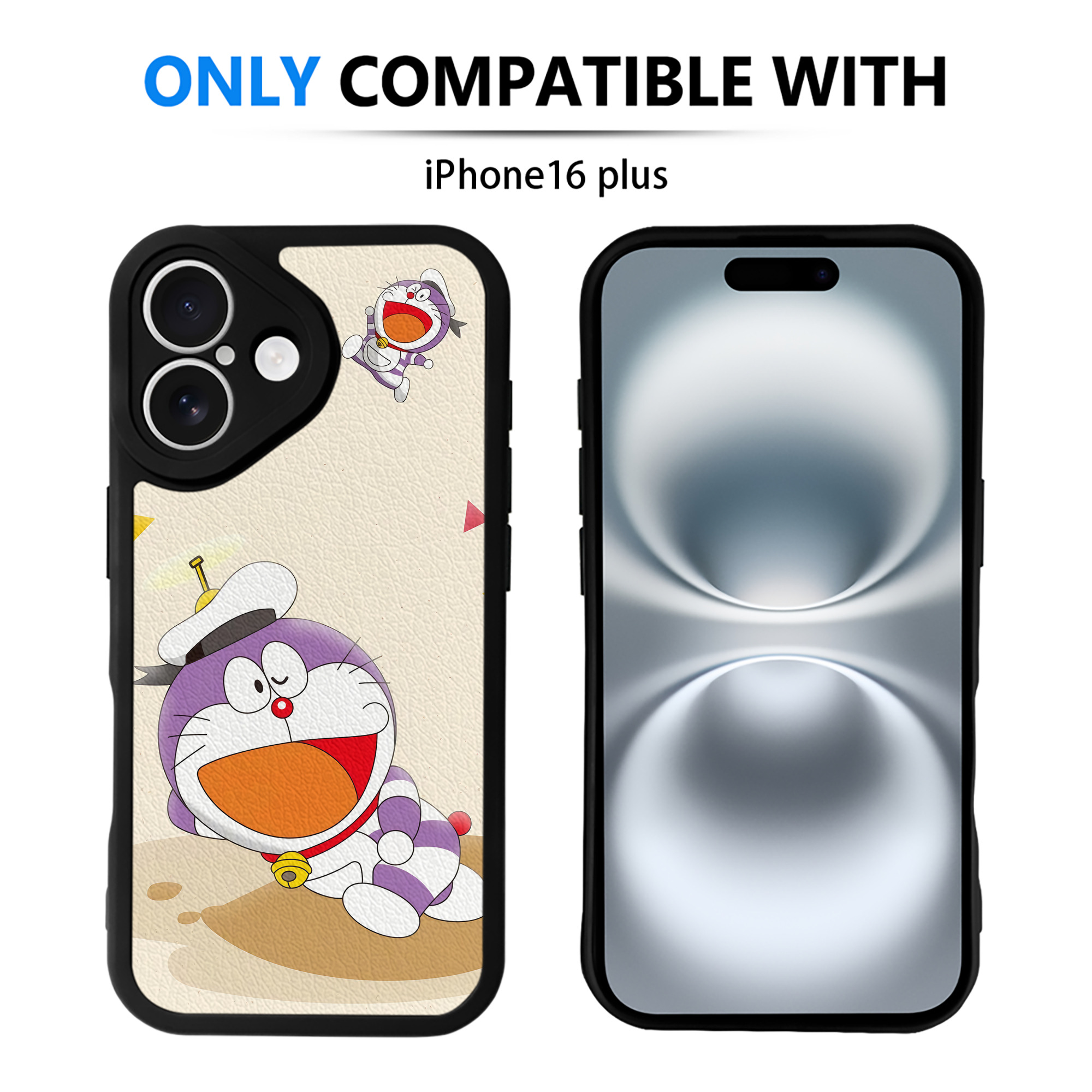 （画像用） ドラえもん Doraemon 【iPhone 16シリーズ対応】シリコンスマホケース（レザー調） 材質：シリコン